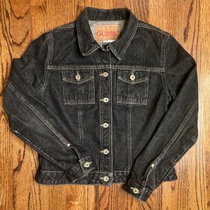 Guess by Marciano Y2K Women's Black Denim Jacket Size Medium